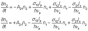 simplified rate equations for erbium