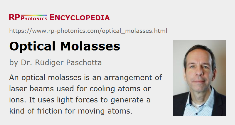 RP Photonics Encyclopedia - optical molasses, laser cooling, Doppler ...